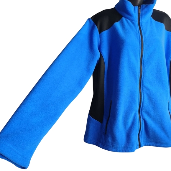 Columbia Women's Size XL Full Zip Fleece Jacket Blue Macaw Black Active Cozy - Picture 5 of 7